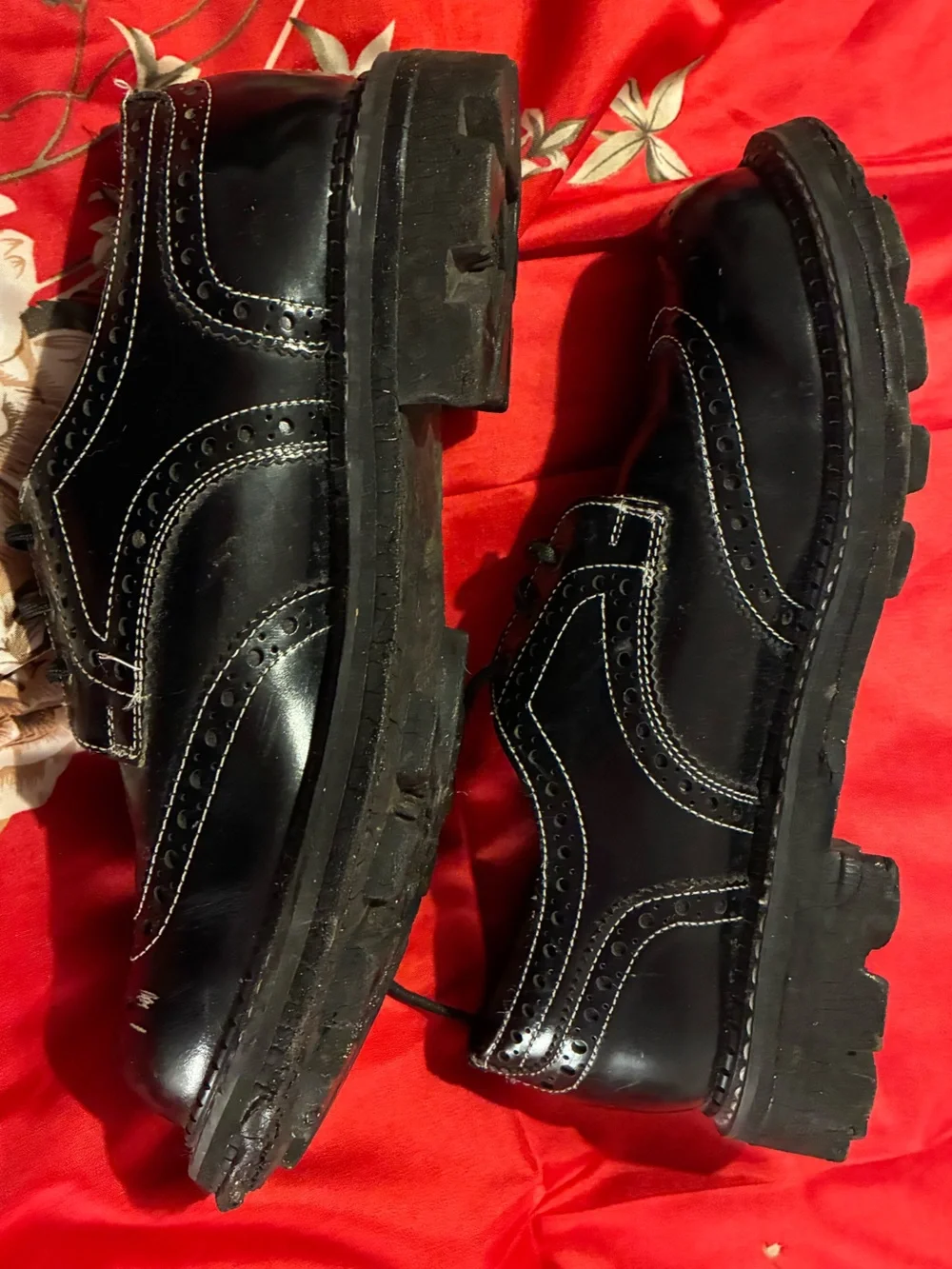 John Fluevog Black Wingtip Brogue Derbys